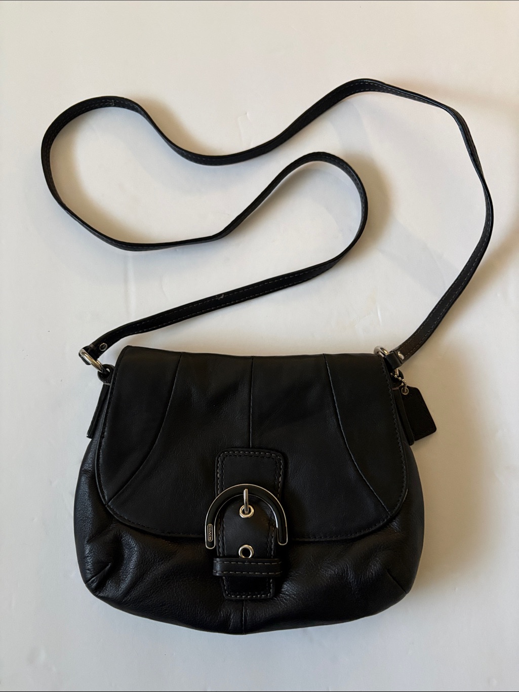 Coach Leather Crossbody With Silver Hardware